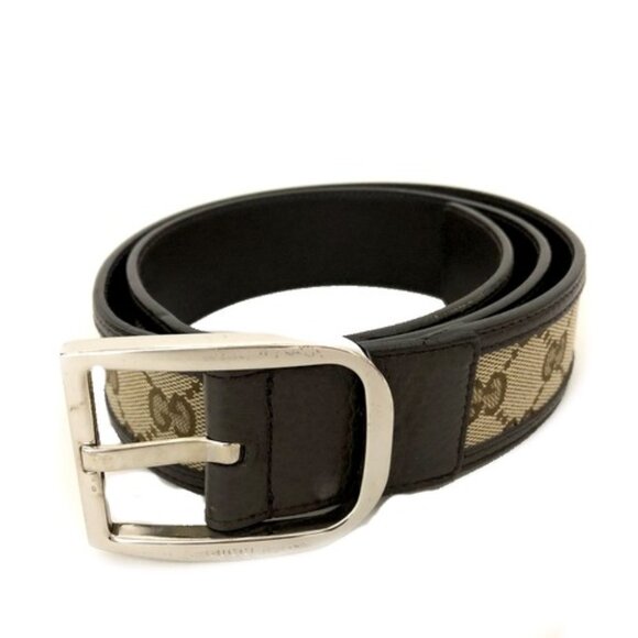 Gucci Accessories - EGA GUCCI GG Logo Canvas Leather 85cm Belt Beige/2BH0259